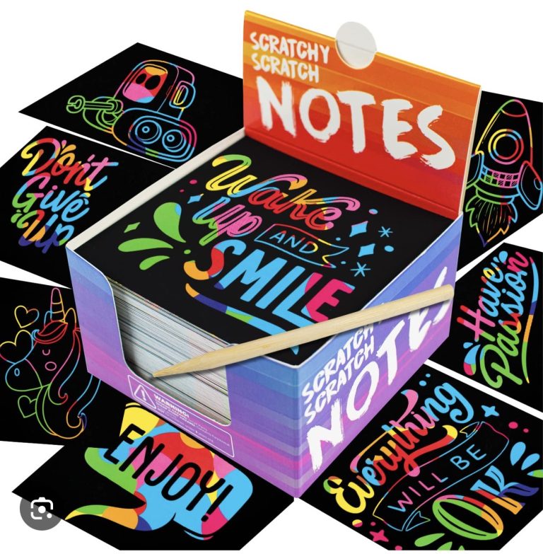150 Rainbow Scratch Art Mini Notes – Colorful Scratch Paper for Kids & Teens
