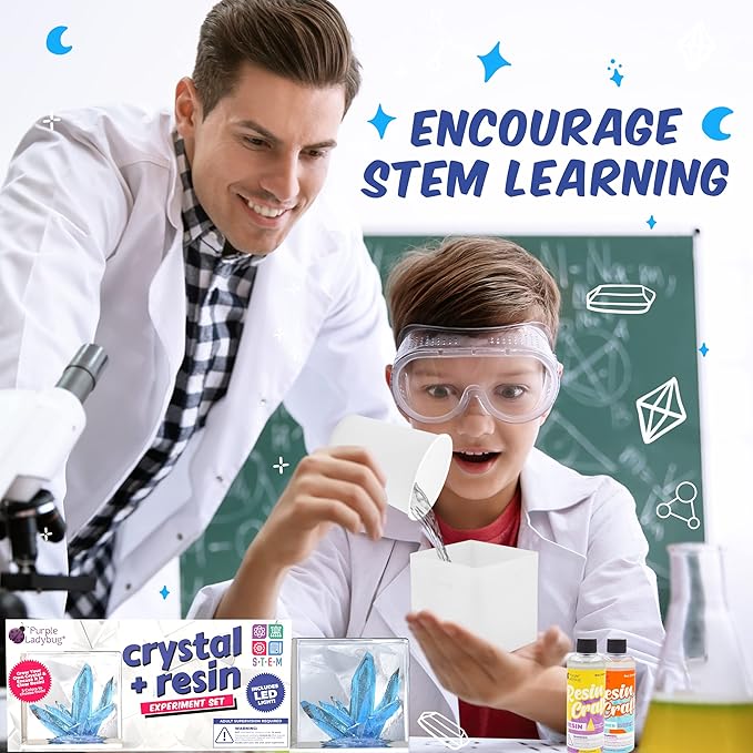 Crystal Growing Kit with Resin – DIY STEM Science Experiment for Teens & Adults