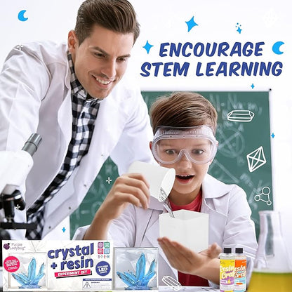 Crystal Growing Kit with Resin – DIY STEM Science Experiment for Teens & Adults