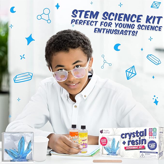 Crystal Growing Kit with Resin – DIY STEM Science Experiment for Teens & Adults