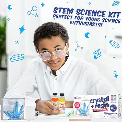 Crystal Growing Kit with Resin – DIY STEM Science Experiment for Teens & Adults