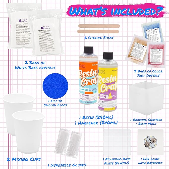 Crystal Growing Kit with Resin – DIY STEM Science Experiment for Teens & Adults