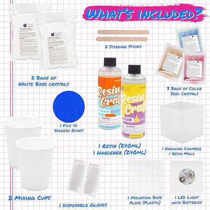 Crystal Growing Kit with Resin – DIY STEM Science Experiment for Teens & Adults