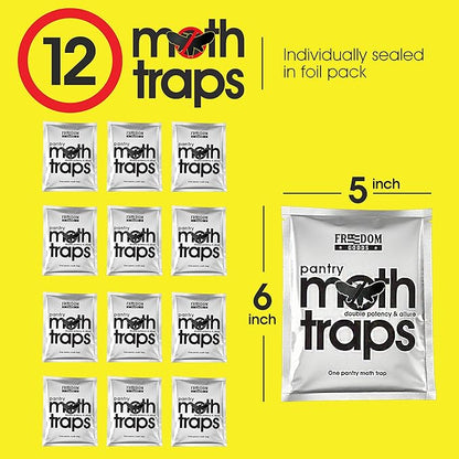 12pk Pantry Moth Traps – Safe, Non-Toxic Closet & Pantry Pest Killer