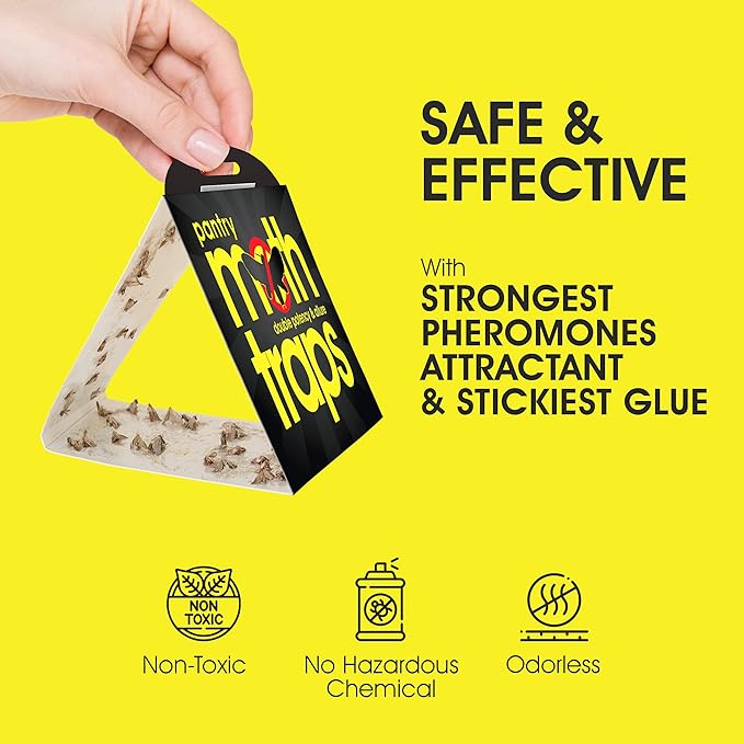 12pk Pantry Moth Traps – Safe, Non-Toxic Closet & Pantry Pest Killer