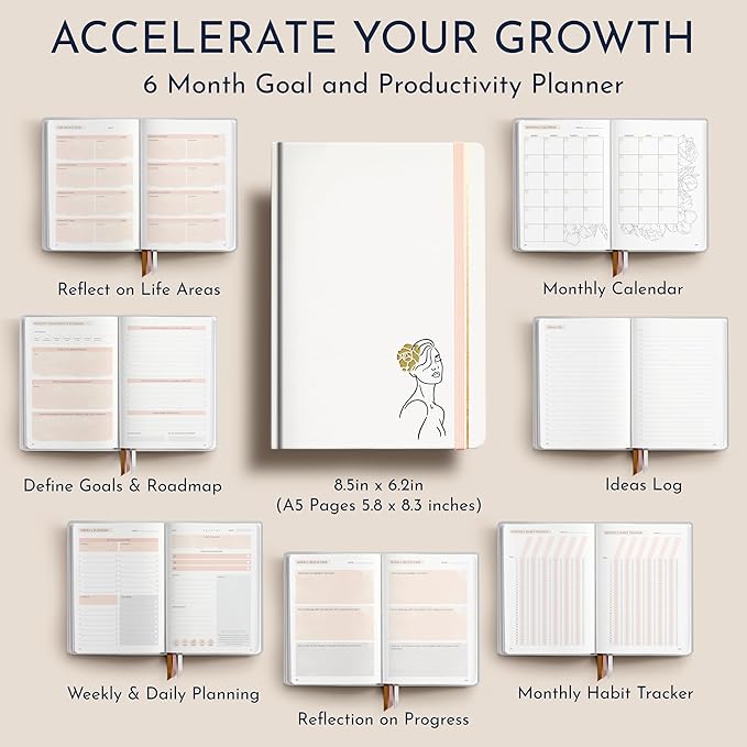 RYVE Goal Planner – Weekly & Monthly Life Planner for Women | Productivity & Mindfulness