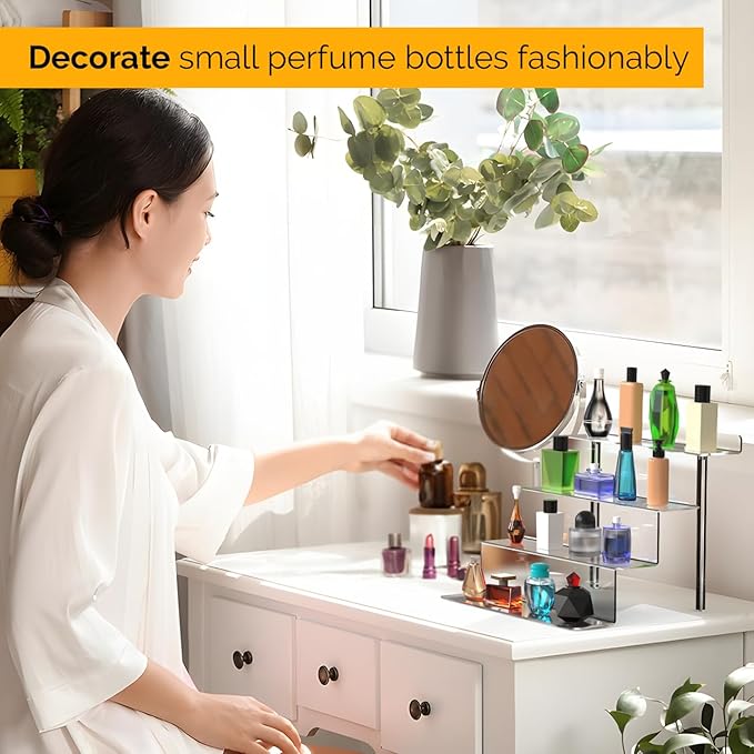 2pk Acrylic Display Riser –  Perfume & Cologne Organizer, 9" x 6"