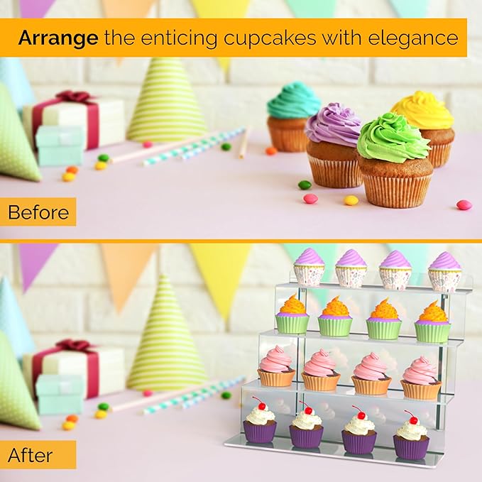 2pk Acrylic Display Riser –  Perfume & Cologne Organizer, 9" x 6"