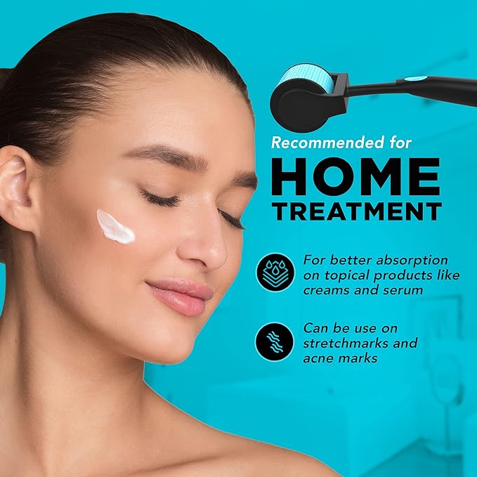 Derma Roller for Face & Body – 0.25mm Titanium Microneedling Roller