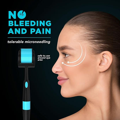 Derma Roller for Face & Body – 0.25mm Titanium Microneedling Roller