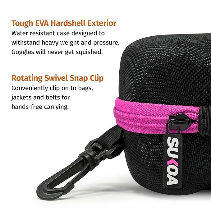 Ski Goggle Travel Case – Hard Shell EVA Protector, Water-Resistant