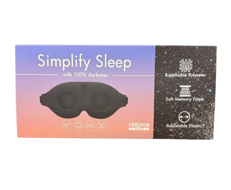 Simplify Sleep 100% Darkness Sleep Mask – Total Blackout Comfort by Freedom Goods
