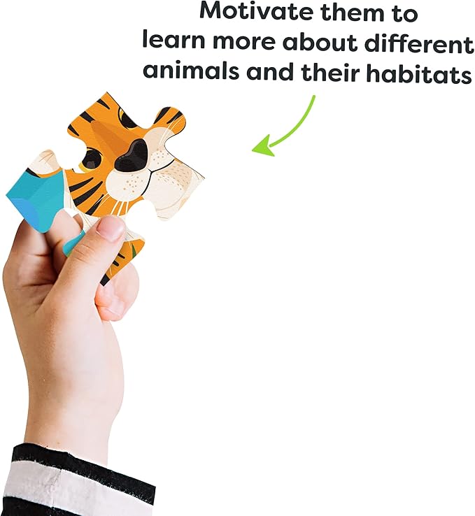 Search & Find Kids Jigsaw Puzzle – 80-Piece Jungle Rainforest Learning Puzzle