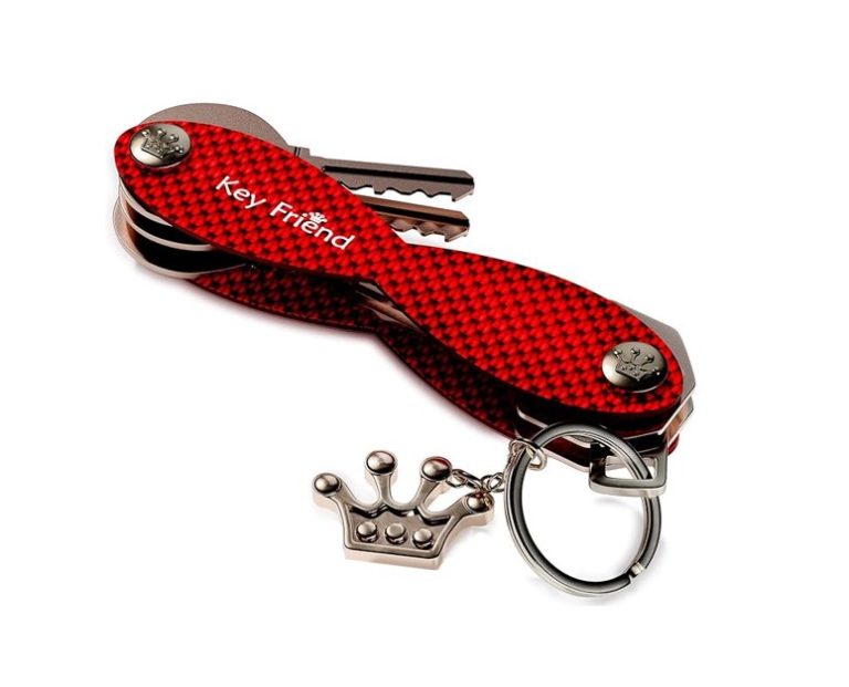 KeyFriend Smart Key Holder – Carbon Fiber Key Organizer for Up to 18 Keys