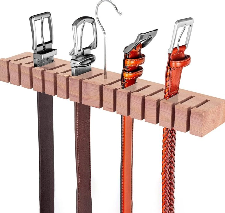 HOUNDSBAY Wooden Block Belt Hanger – Holds 17 Belts – Premium Grade