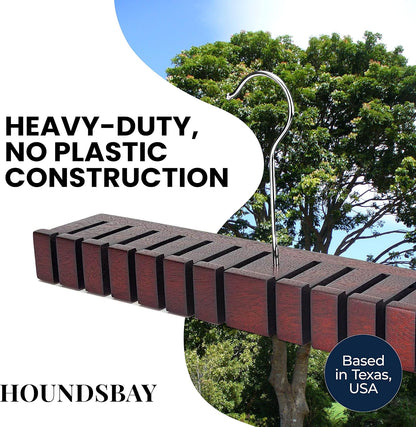 HOUNDSBAY Wooden Block Belt Hanger – Holds 17 Belts – Premium Grade
