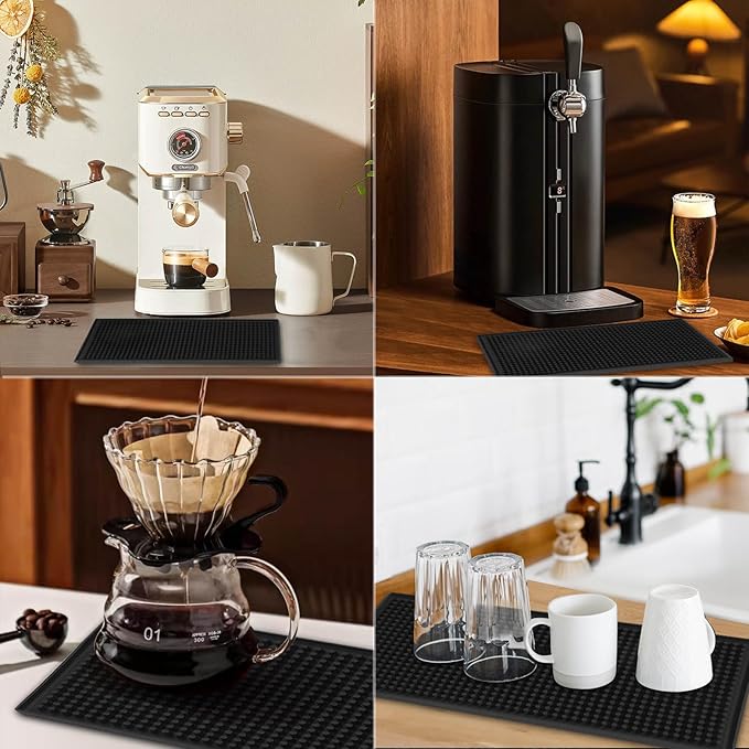 Set of 2 Non-Slip PVC Bar Service Mats – 12″ x 6″, Spill Resistant