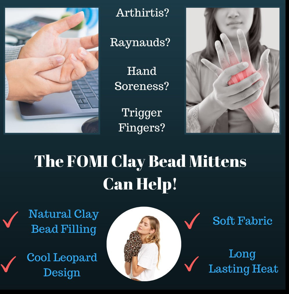 Hot Therapy Mittens – Microwavable Gloves for Arthritis & Hand Pain, Leopard Print