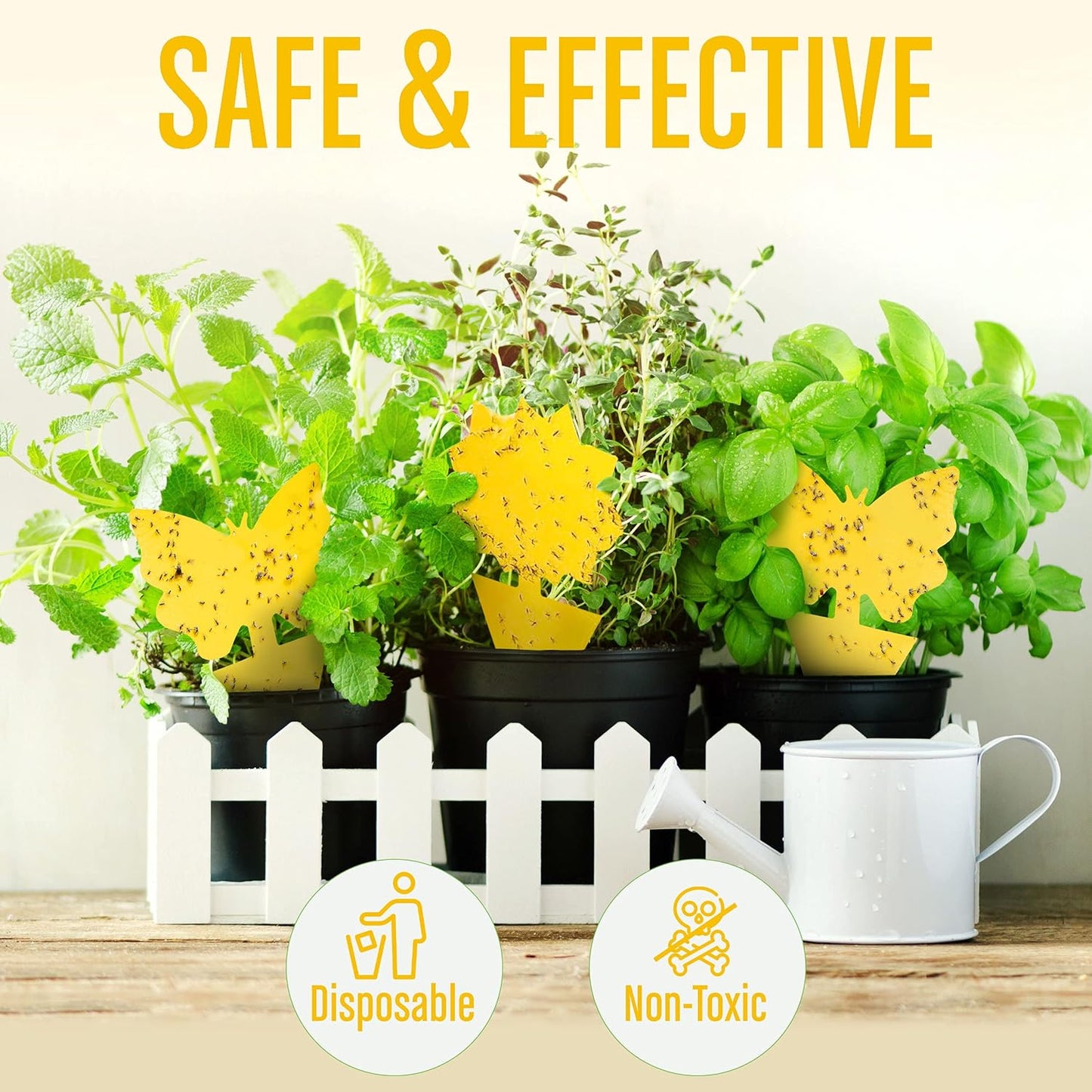 24ct Super Sticky Insect Traps – Indoor/Outdoor Yellow Fly Traps for House & Plants