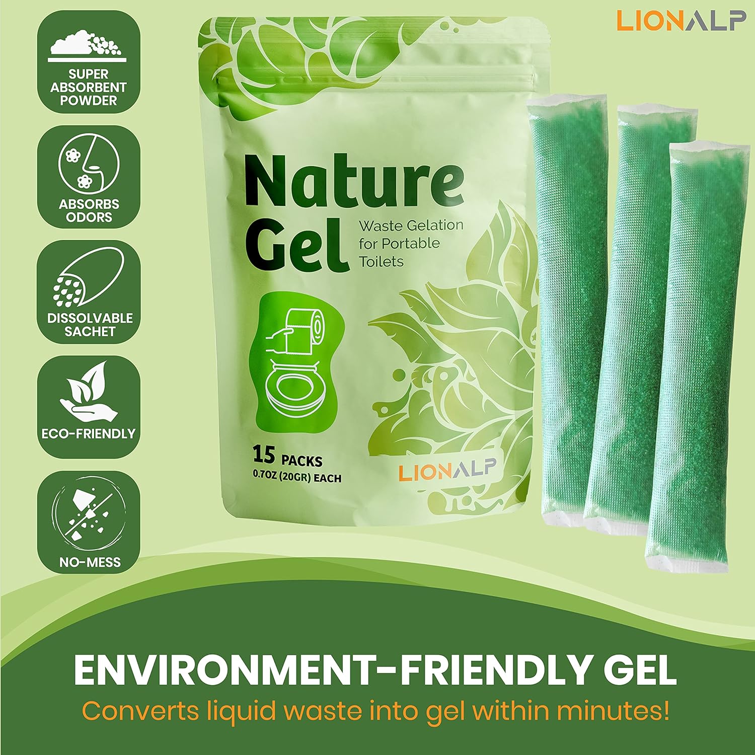 Nature Gel for Portable Toilets – Eco-Friendly Urine Absorbent Gelatin for Camping & Emergencies