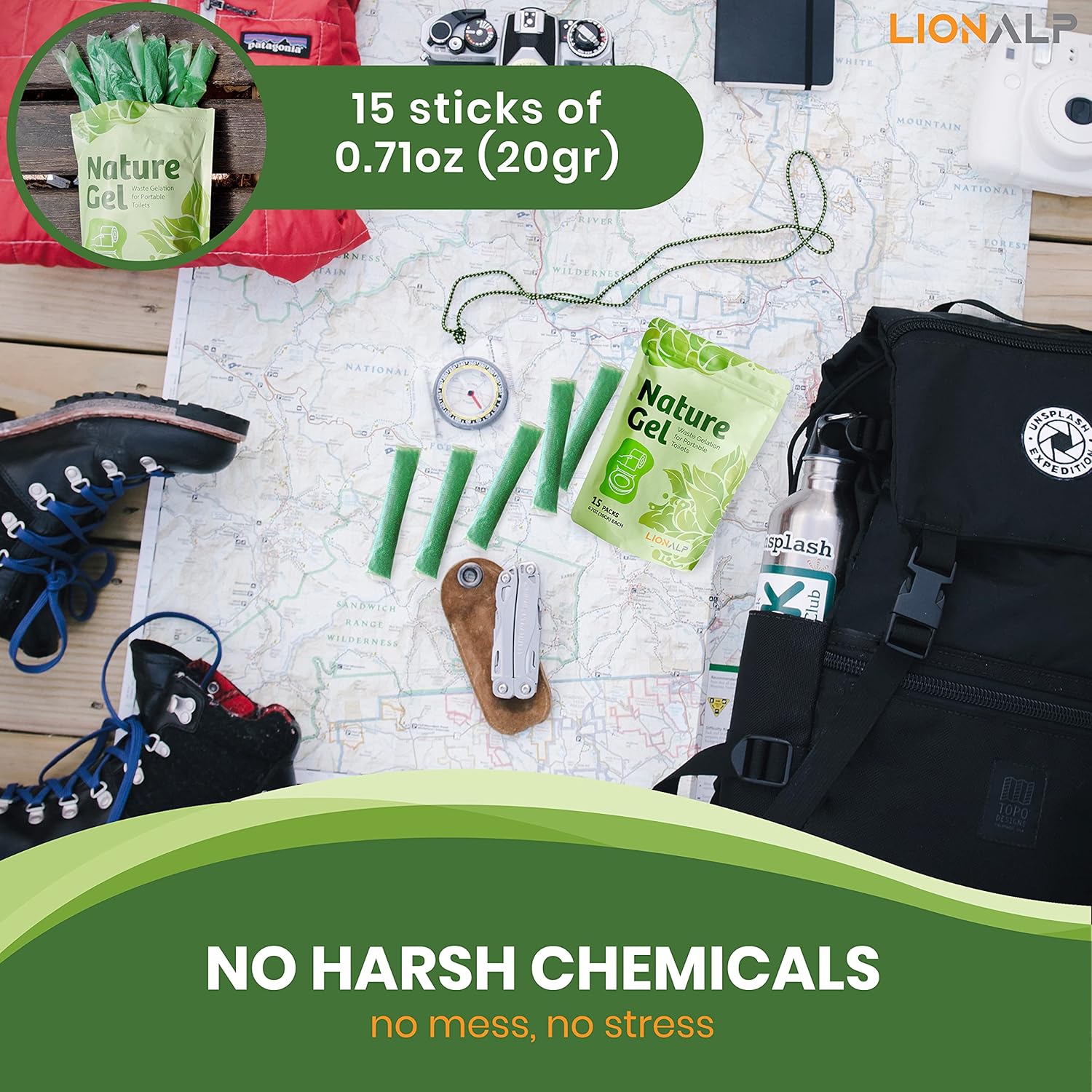 Nature Gel for Portable Toilets – Eco-Friendly Urine Absorbent Gelatin for Camping & Emergencies