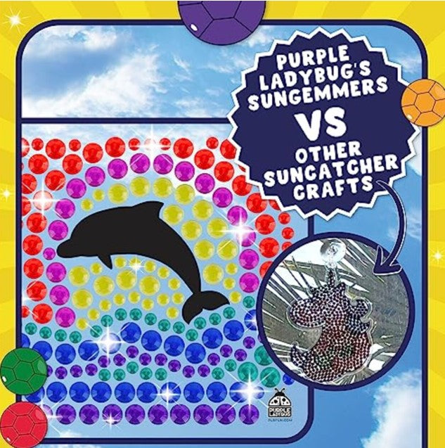 Purple Ladybug SunGemmers Window Art Kit – Mermaid, Dolphin & Turtle Designs
