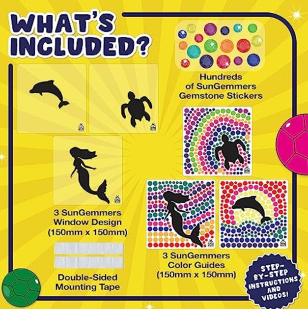 Purple Ladybug SunGemmers Window Art Kit – Mermaid, Dolphin & Turtle Designs
