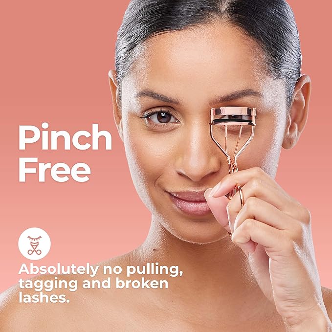 Eyelash Curler Kit – Premium Lash Curler & Tweezer Set, Rose Gold