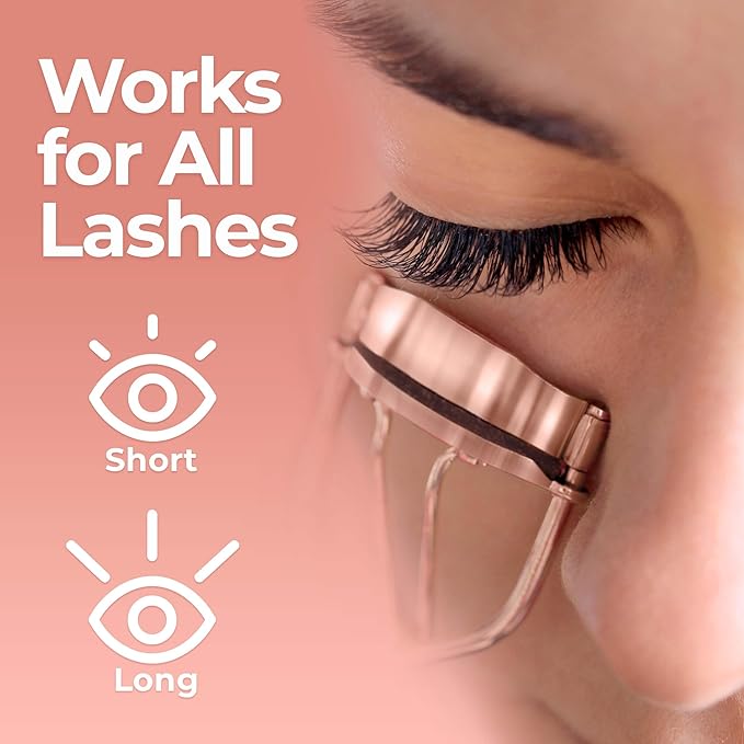 Eyelash Curler Kit – Premium Lash Curler & Tweezer Set, Rose Gold