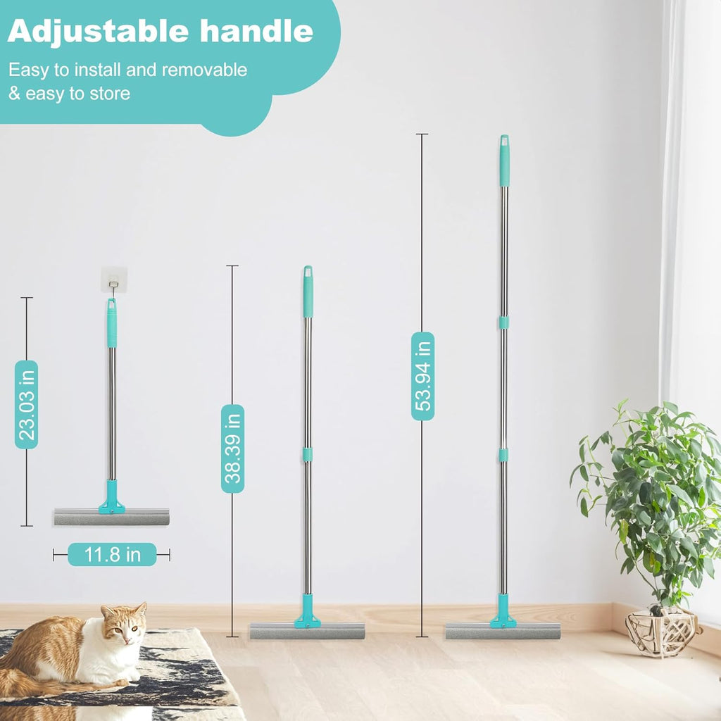 Carpet Rake for Pet Hair Removal – Adjustable 2-in-1 Long Handle & Mini Brush Set