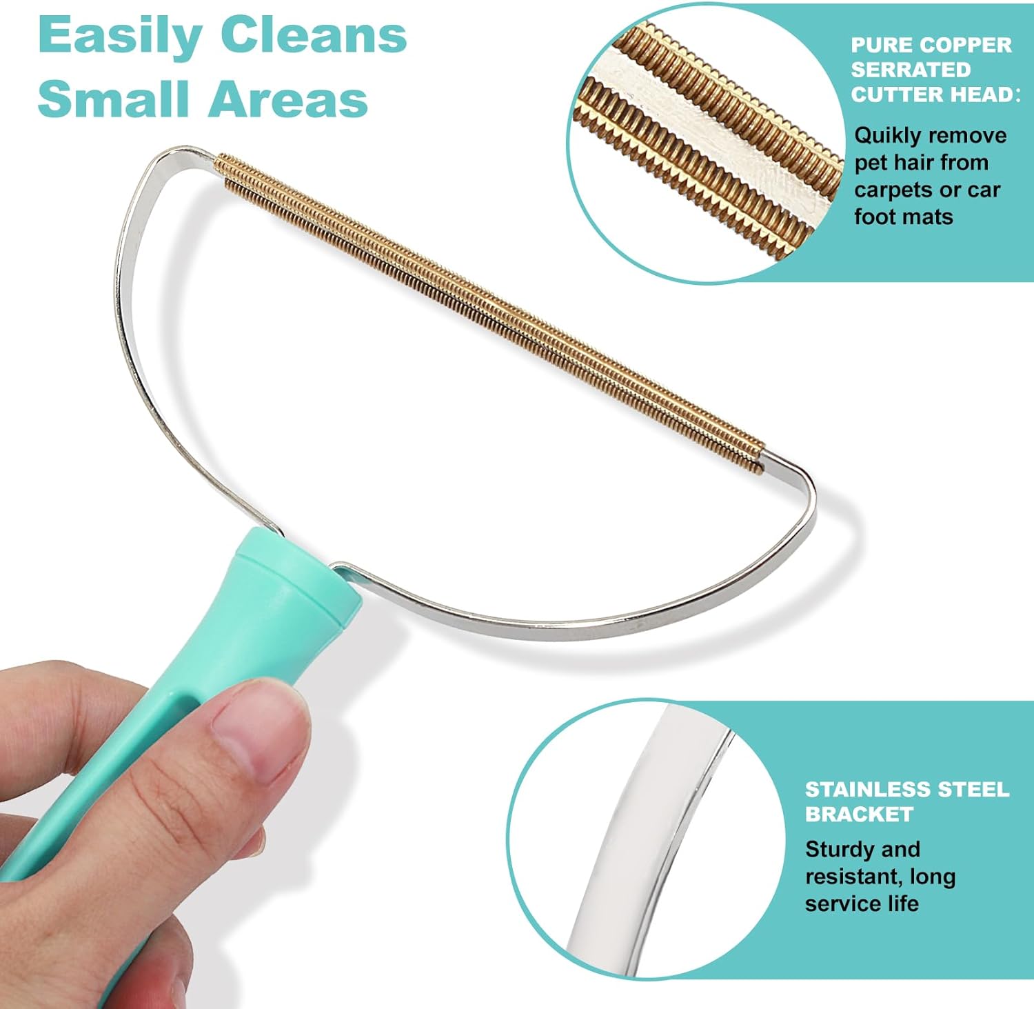 Carpet Rake for Pet Hair Removal – Adjustable 2-in-1 Long Handle & Mini Brush Set