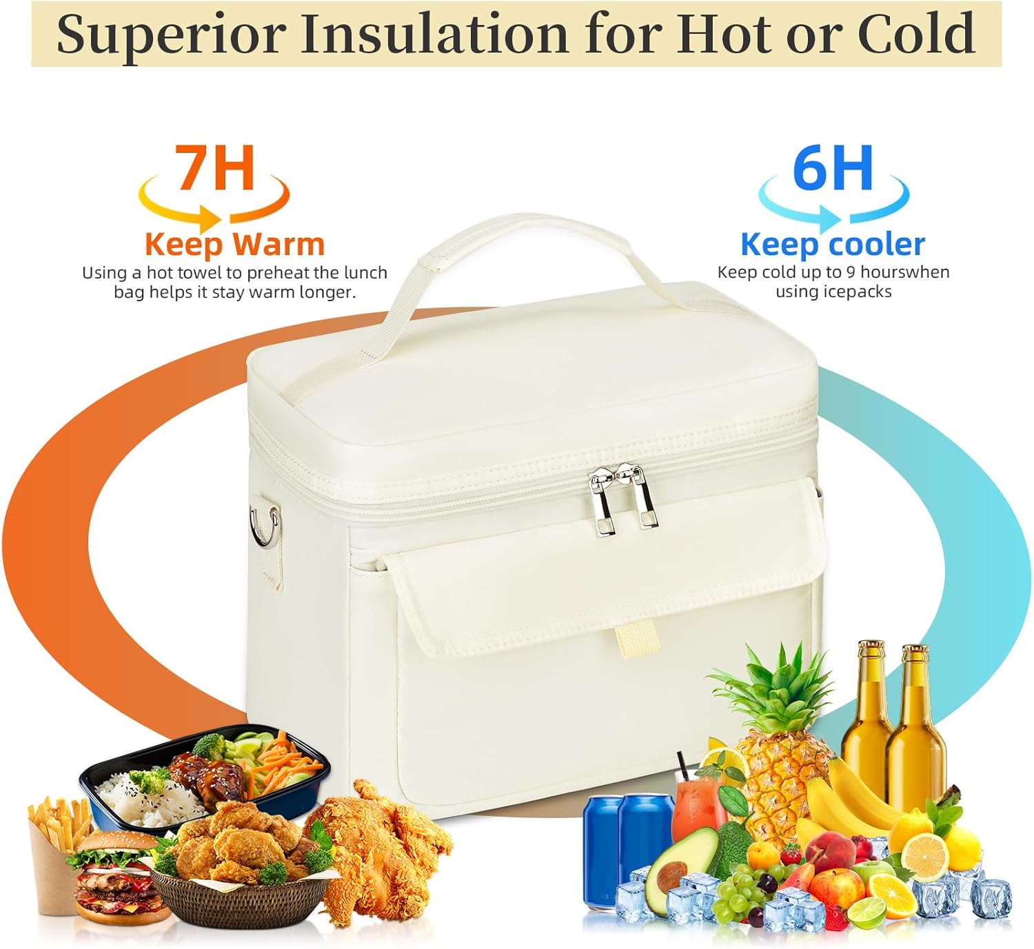 WINDUR Insulated Lunch Box – 9.5L Leakproof Reusable Cooler Bag for Work & Travel