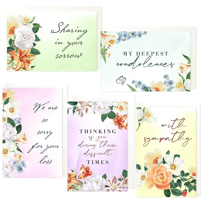 30pc Condolence Card Set – Sympathy Cards with Envelopes Assortment Box