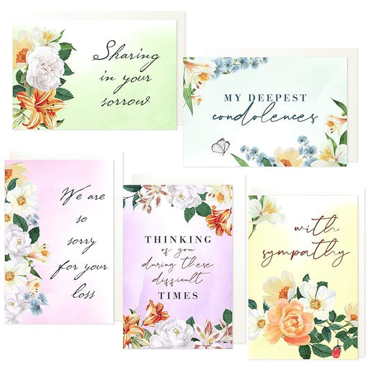 30pc Condolence Card Set – Sympathy Cards with Envelopes Assortment Box