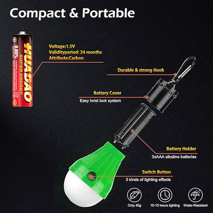 8pk LED Camping Tent  Lights – 3-Mode Dimmable Lantern Set