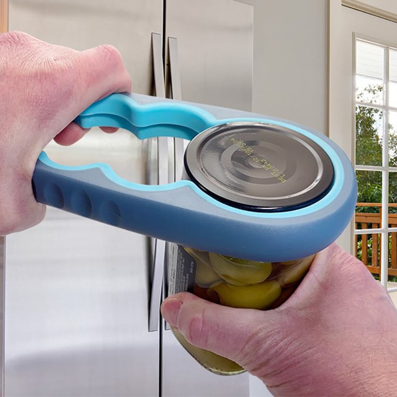 Multi-Function 5-in-1 Bottle Opener Set – Jar, Cap & Corkscrew Opener with Rubber Grips