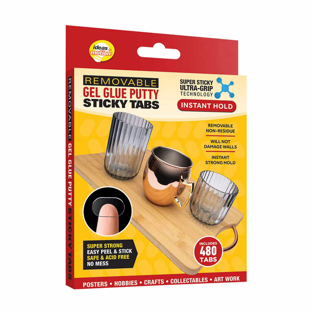 Ideas In Motion Removable Gel Glue Putty Sticky Tabs – 480 Count