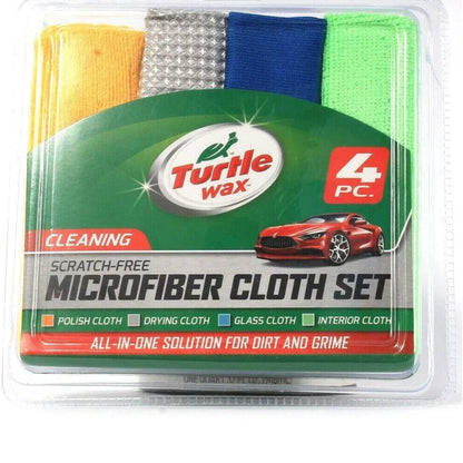 4pc All-In-One Microfiber Cleaning Cloth Set by Turtle Wax - Polish, Drying, Glass, Interior