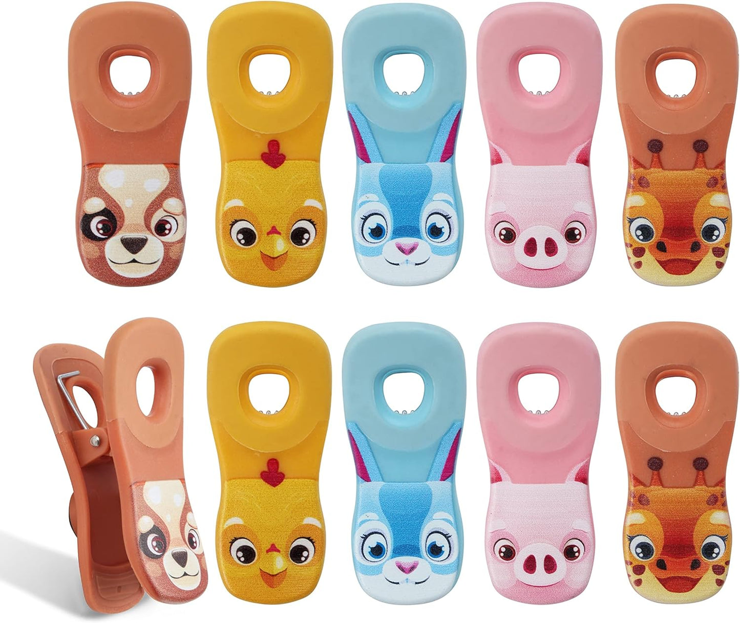 10pc bag clip Animal pals w/ magnet