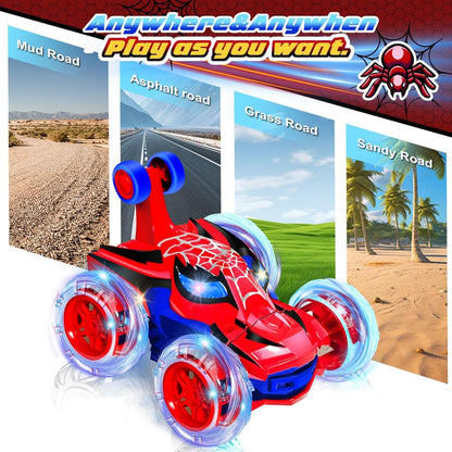 LED RC Stunt Car - 360° Flips, All-Terrain, Rechargeable Remote Control Toy