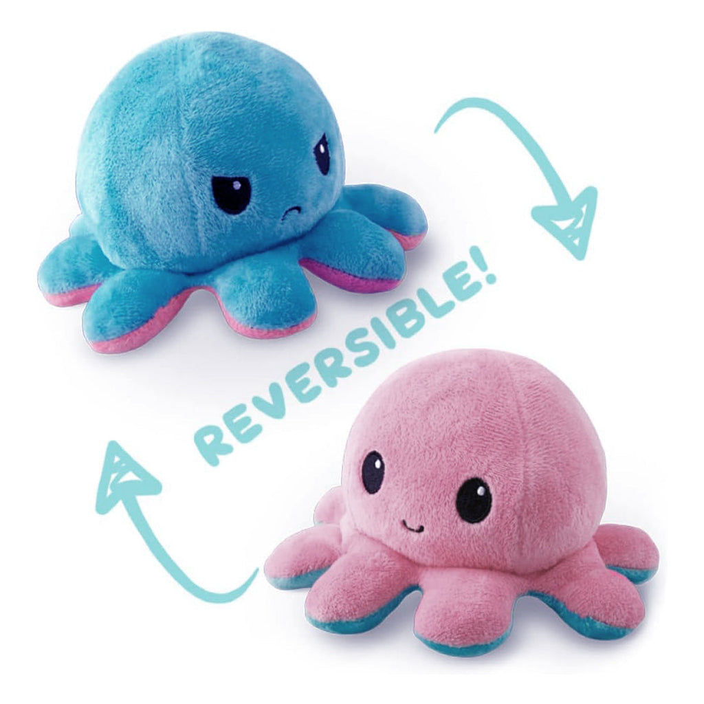 Reversible Octopus Plushie, Happy + Angry - Cute Sensory Fidget To Show Your Mood!
