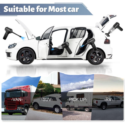 Cordless Handheld Vacuum & Air Duster – 4-in-1 Mini Car Cleaner with LED Light