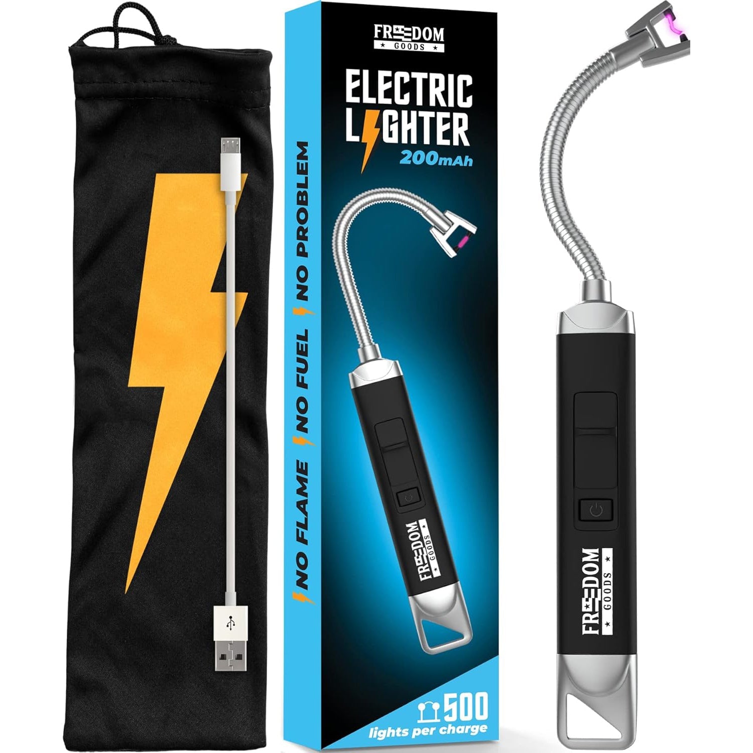 Gooseneck Electric Long Lighter - Rechargeable And Safe