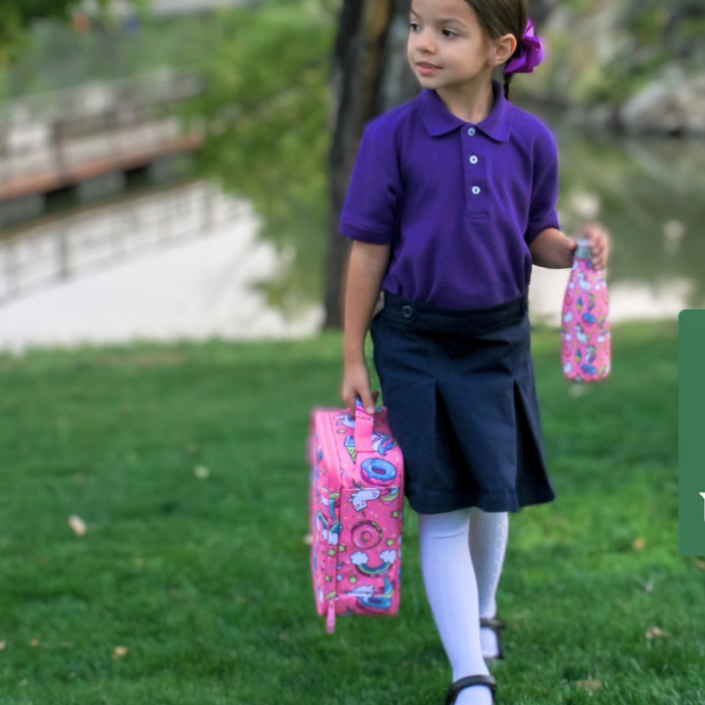 11" Sachi Insulated Lunch Bag For Kids w/ Buckle Handle - Attach To Backpack!