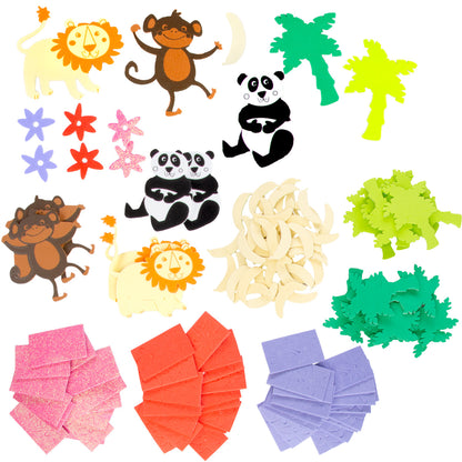 Jumbo Zoo Animals & Flowers Foam Sticker Set - 150+ Stickers Total!