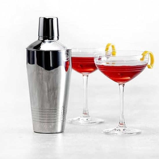 Crafthouse by Fortessa 24oz Cobbler Cocktail Shaker 3pc Set  - Stainless Steel Mirror Polish