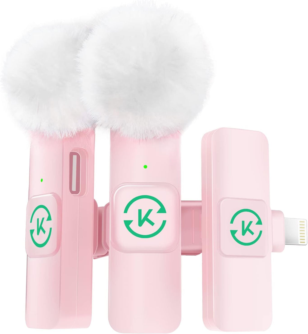 Kingwell Wireless Lavalier Microphones for iPhone – 2-Pack with Noise Cancellation & 7-Hour Battery