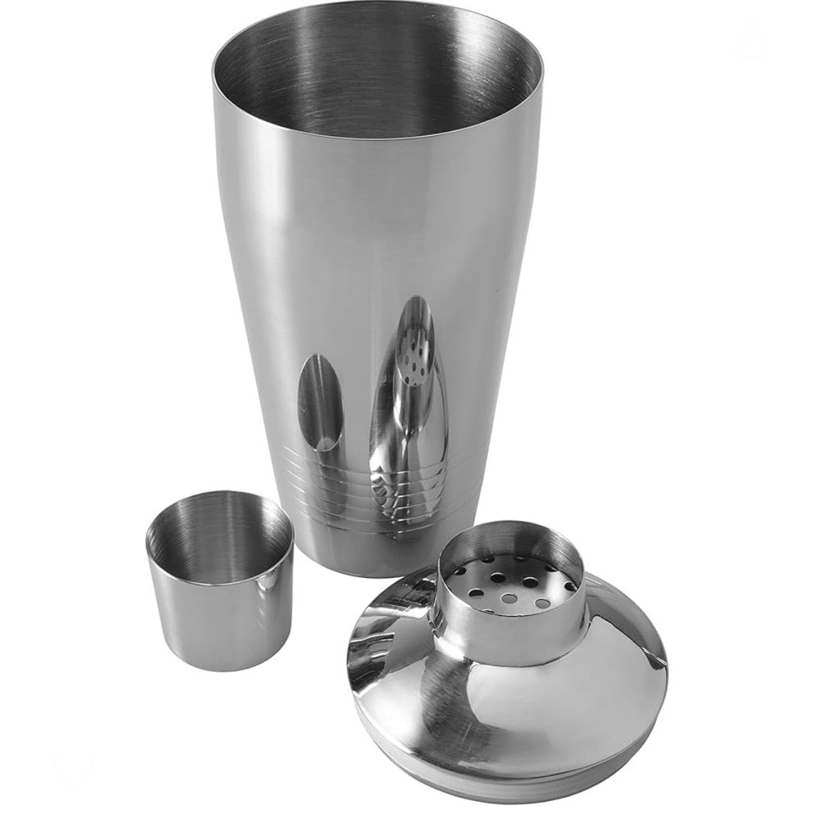 Crafthouse by Fortessa 24oz Cobbler Cocktail Shaker 3pc Set  - Stainless Steel Mirror Polish