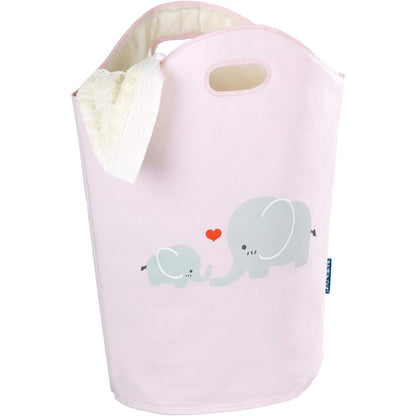 Kids Laundry Hamper – Pink Round Clothes Basket, 6.3 Gallons