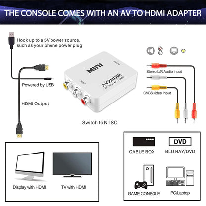 Retro Mini Classic NES Game Console  with Built-in 620 Classic Edition Games + Bonus HDMI Adapter